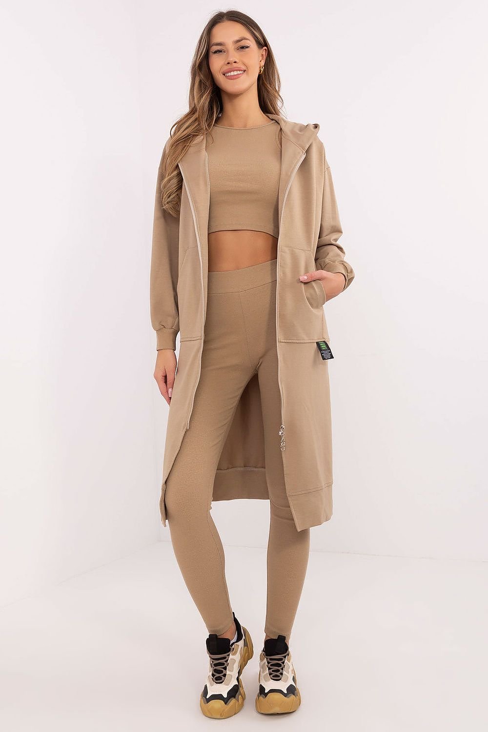 Komplektas factory price smėlio spalvos – moteriškas drabužis