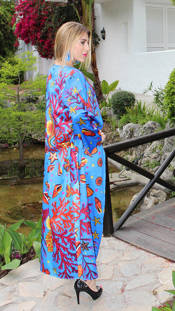 Geltono jūrų arkliuko kimono – moteriškas drabužis