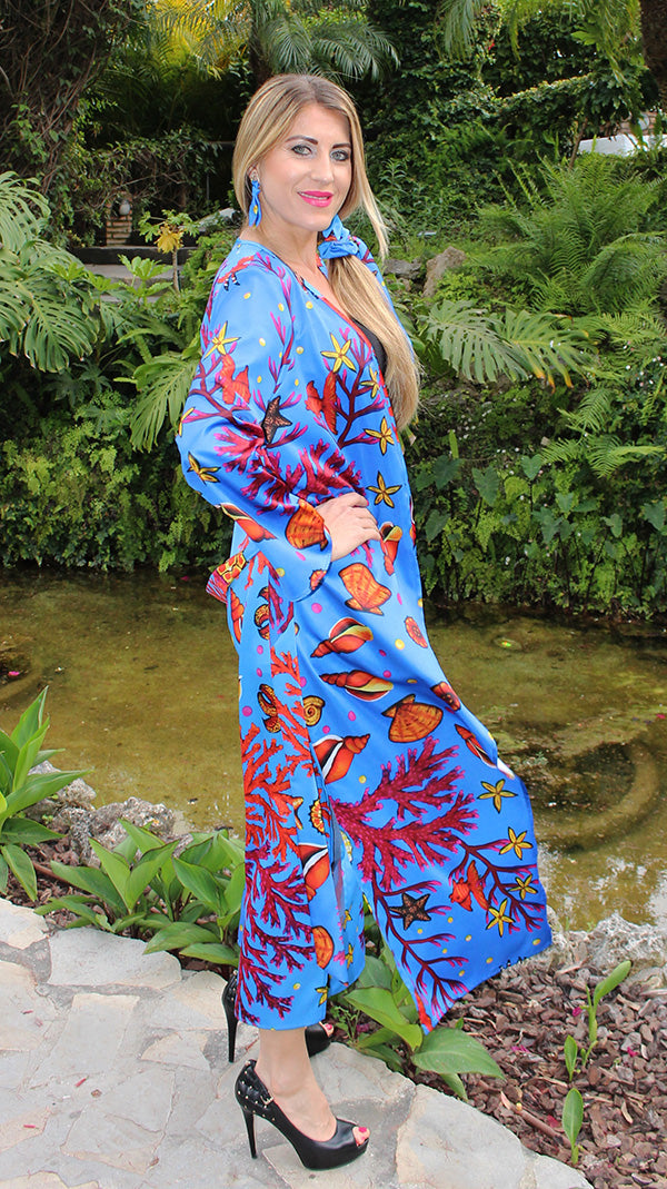 Geltono jūrų arkliuko kimono – moteriškas drabužis