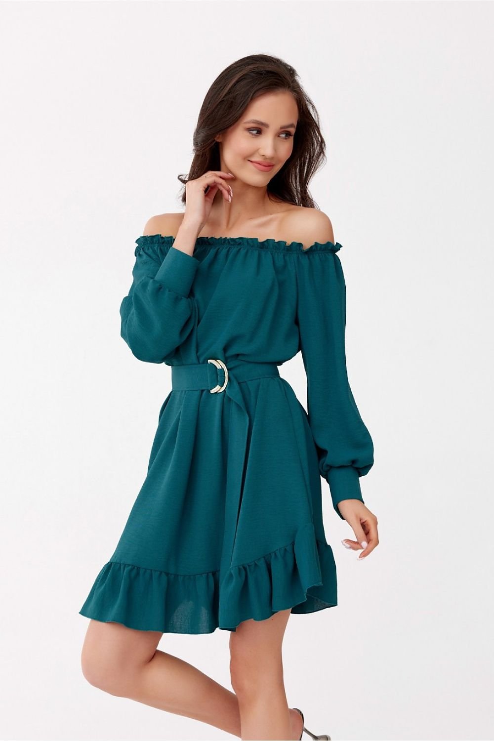 Dienos suknelė roco fashion žalia – moteriškas drabužis