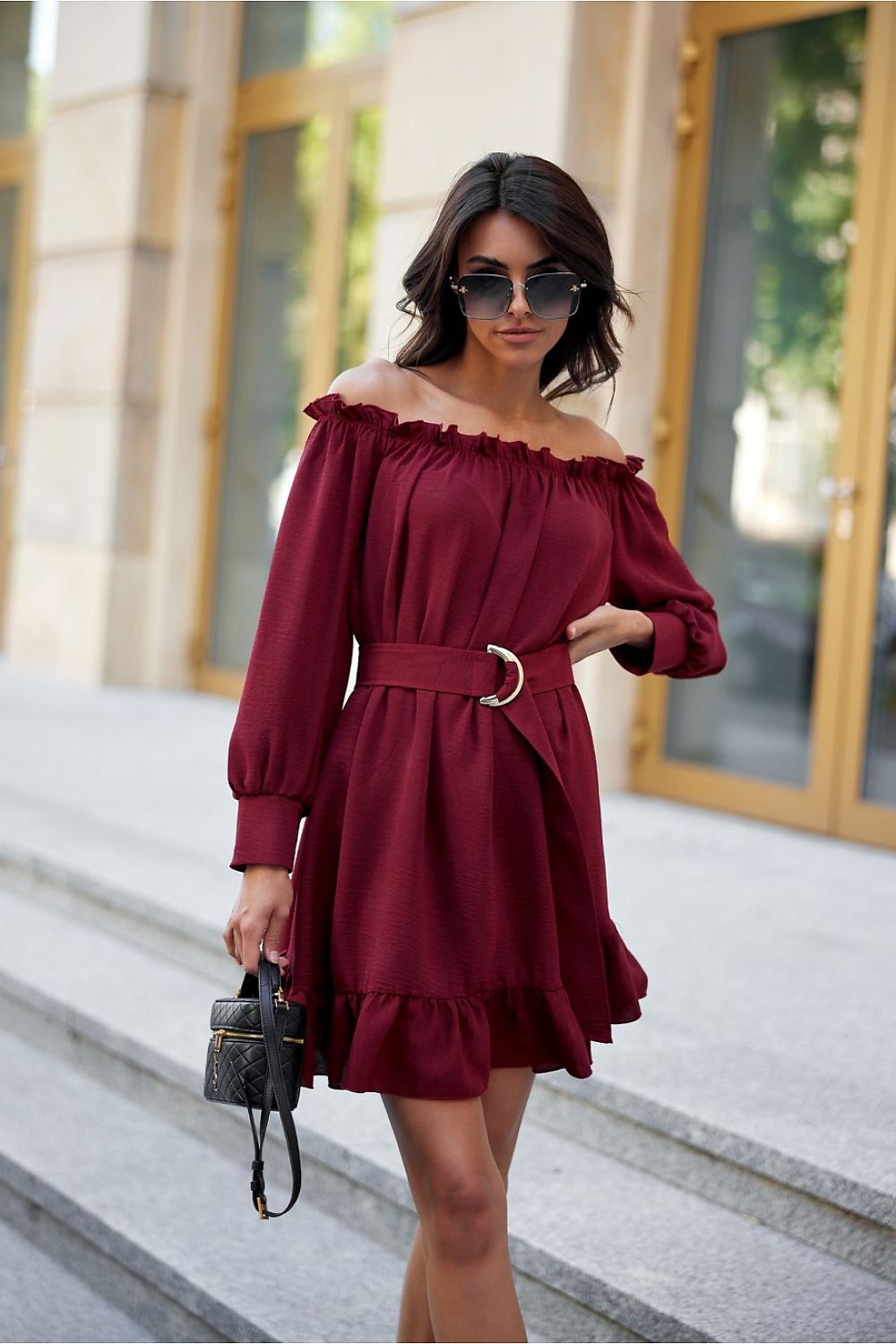 Dienos suknelė roco fashion raudona – moteriškas drabužis