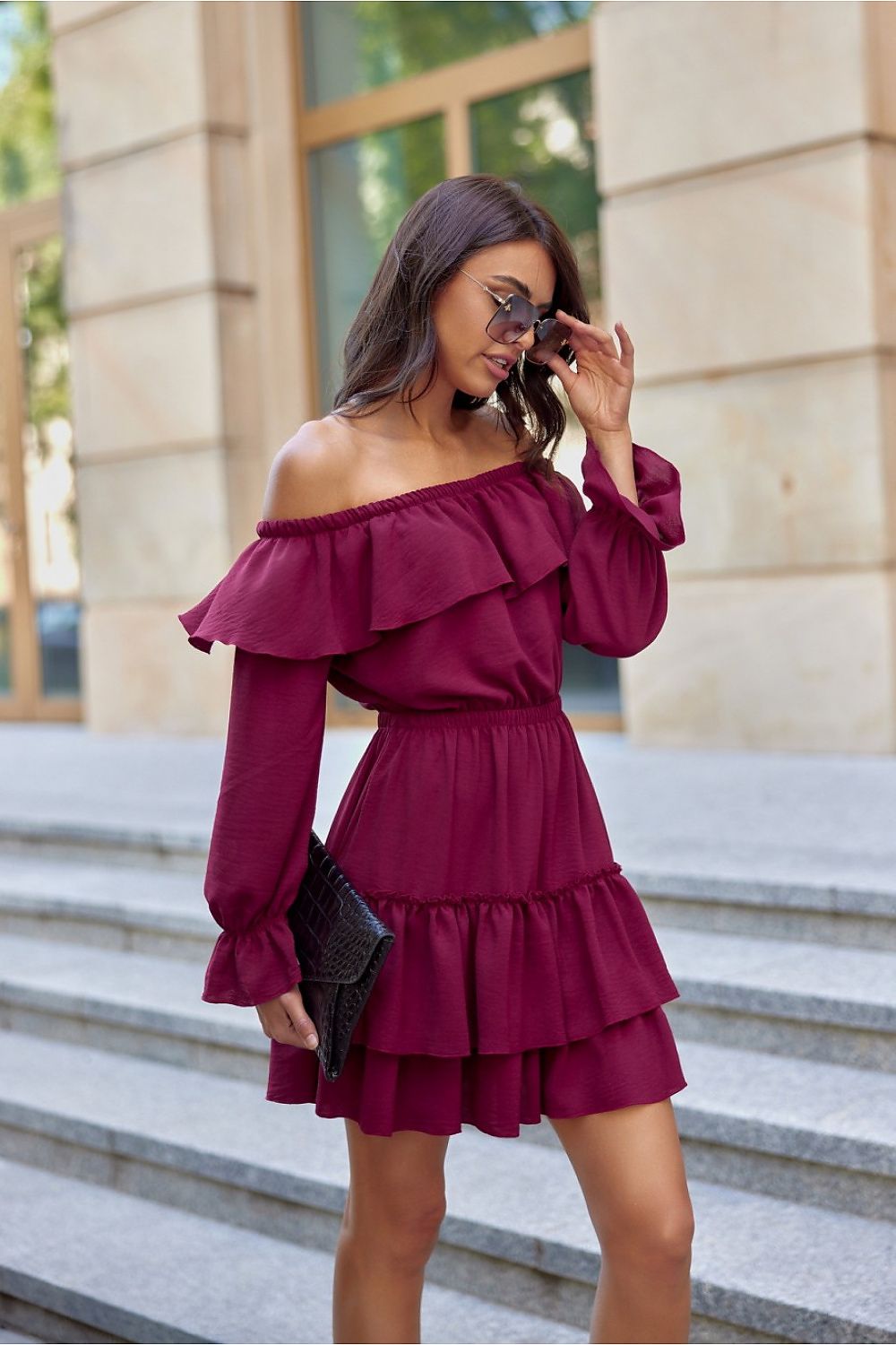Dienos suknelė roco fashion raudona – moteriškas drabužis