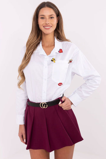 Marškiniai ilgomis rankovėmis italy moda balti – moteriškas drabužis