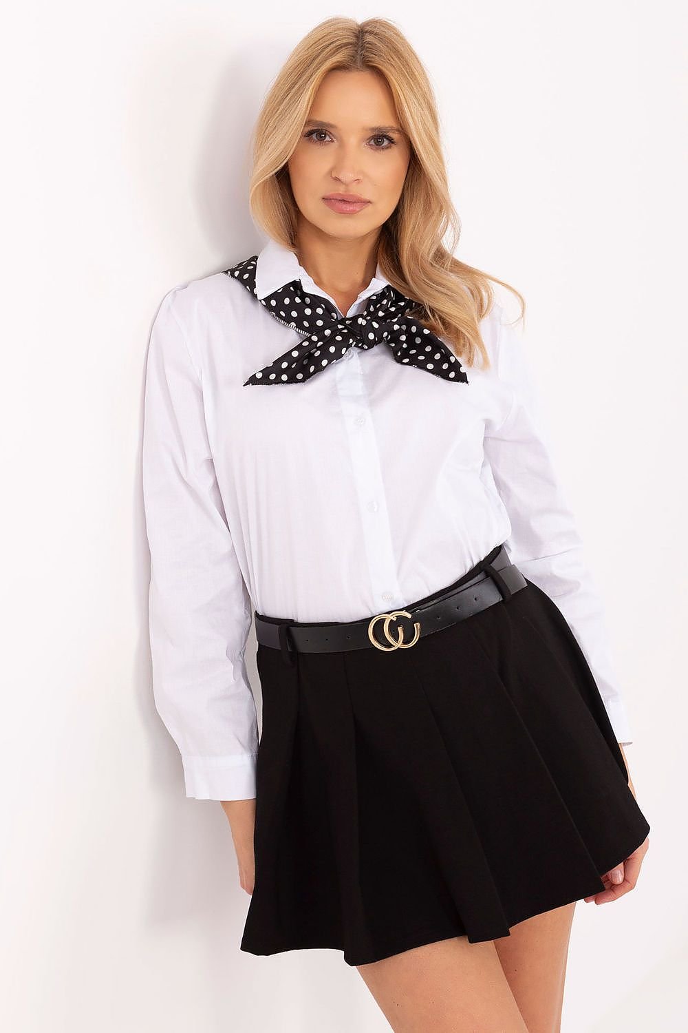 Marškiniai ilgomis rankovėmis italy moda balti – moteriškas drabužis